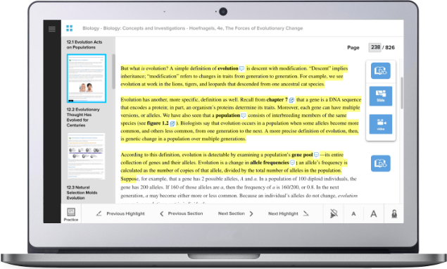 Key passages are highlighted just as if students marked the pages themselves. Key passages are highlighted just as if students marked the pages themselves.