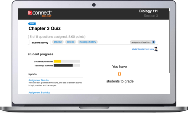 An assignment's shows= progress= completing= the= assignment= and= if= you= have= any= grading= to= do.An assignment's