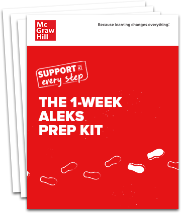 Stack of pages with the title The 1-week ALEKS Prep Kit
