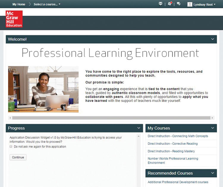 Professional Learning Environment home page Professional Learning Environment home page