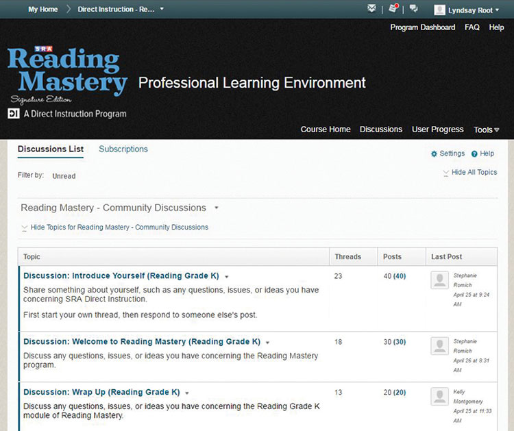 Reading Mastery Community Discussion Reading Mastery Community Discussion