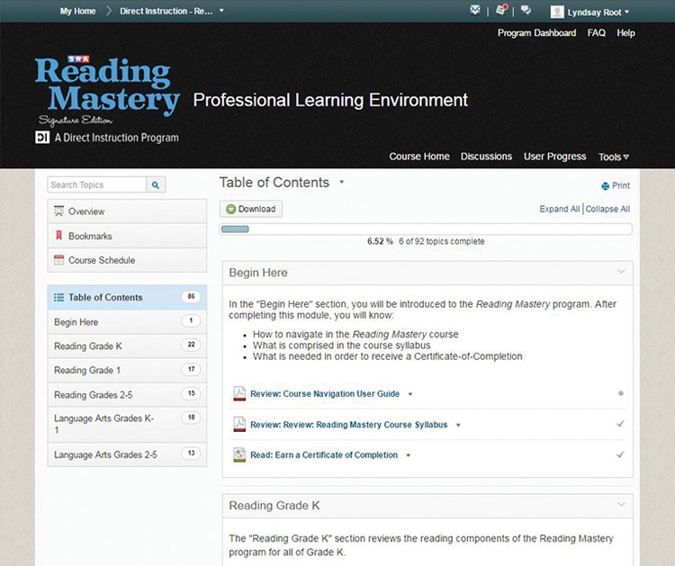 Reading Mastery Table of Contents Reading Mastery Table of Contents