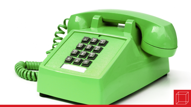 Green landline telephone