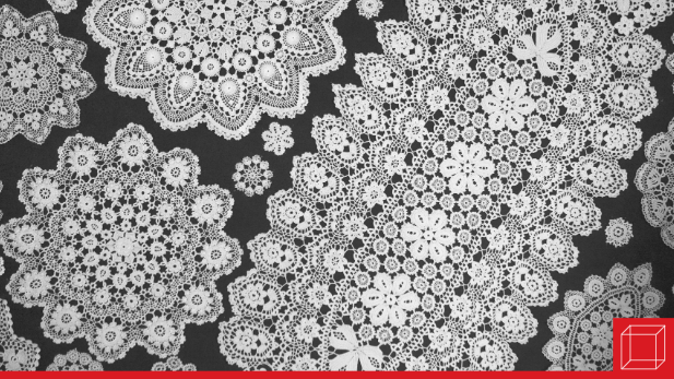 Intricate white lace crocheted by artisans in Poland