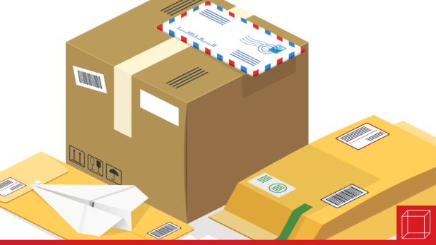 Illustration of packages and mail