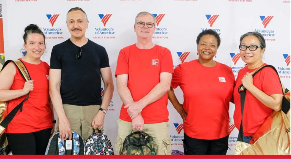 McGraw Hill employees participating in Volunteers of America's Operation Backpack