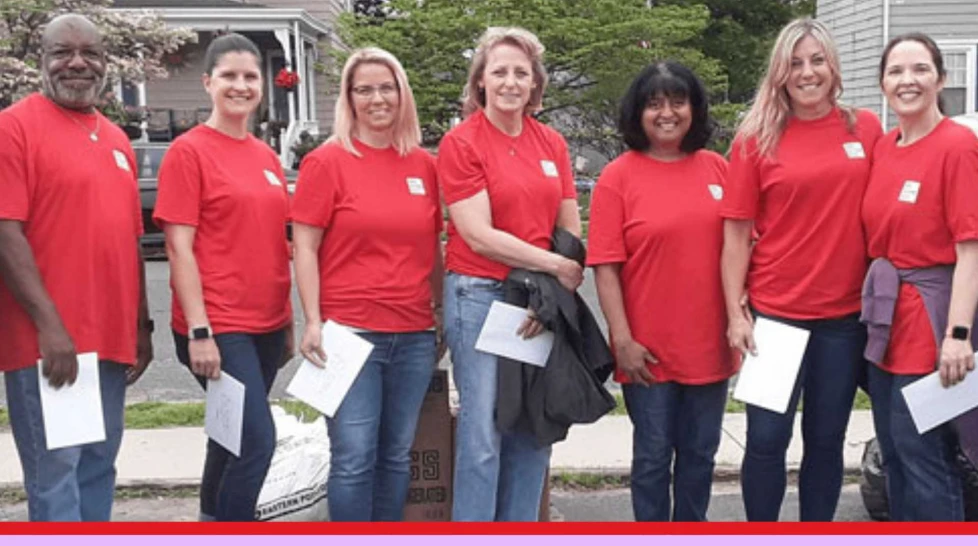 McGraw Hill employees volunteering at local food bank