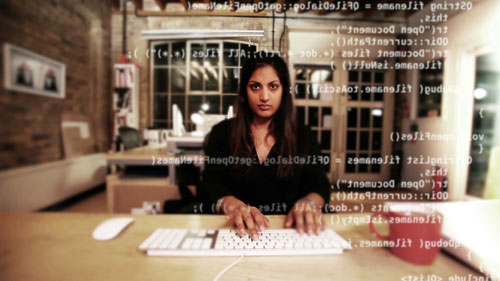 Woman Coding on Computer