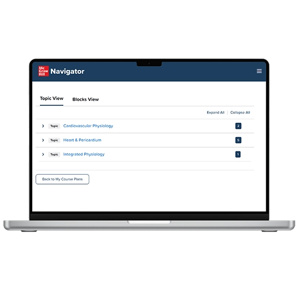 Laptop displaying Navigator topic view section