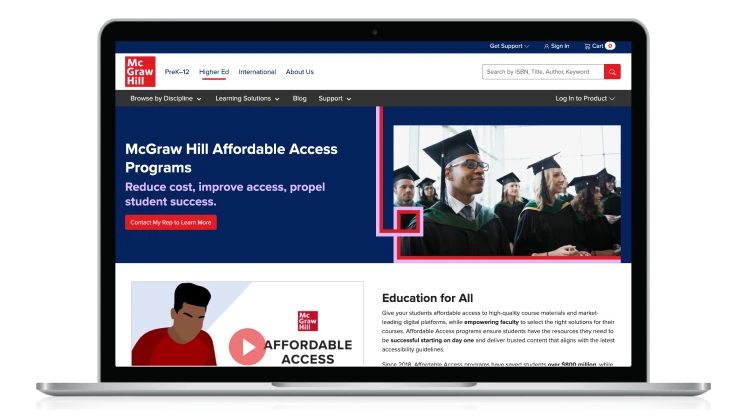 Laptop with a screenshot
of Affordable Access.