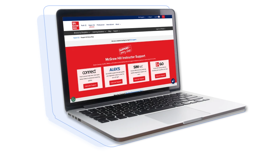 Laptop image with support at every step page loaded in browser window.