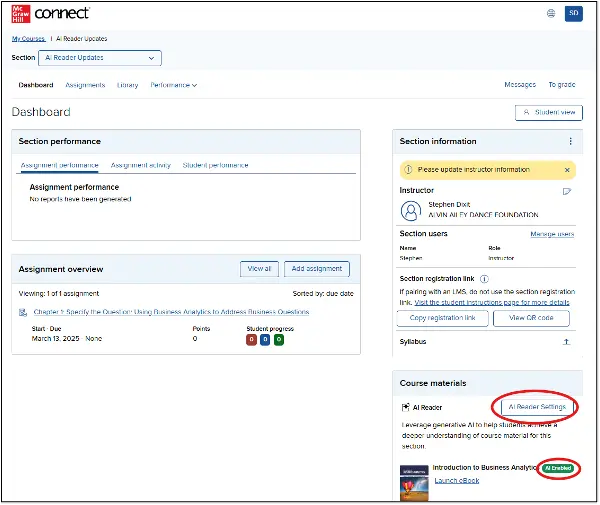 Connect Grade Sync page screenshot