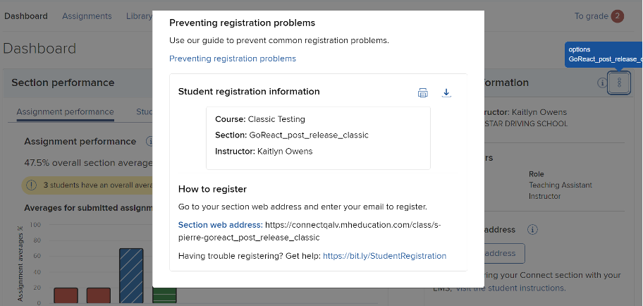 connect registration screenshot