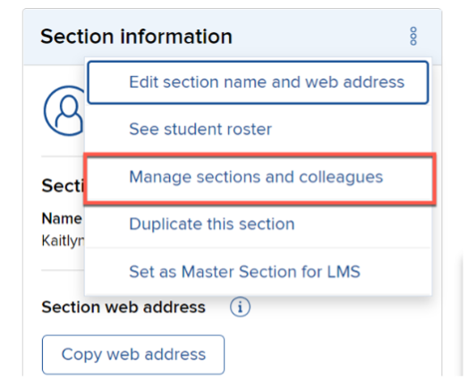 connect section manage screenshot