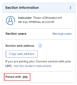 connect section pairing screenshot