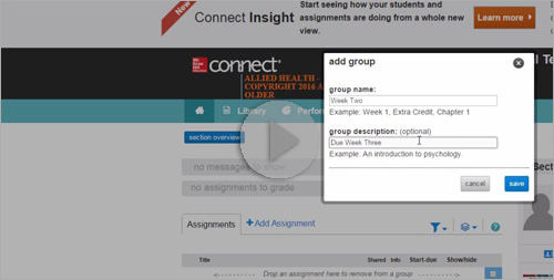 Using groups to organize Connect courses