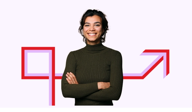 Hiker staring at mountains.