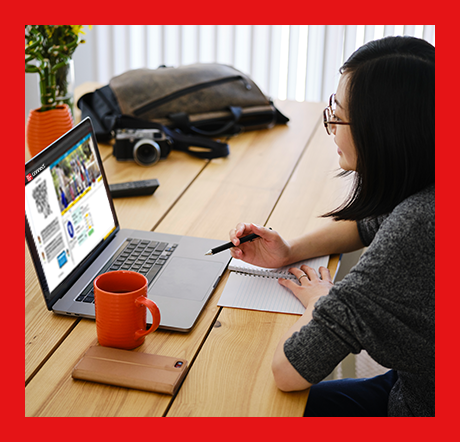 Image of student using Connect on Laptop.
