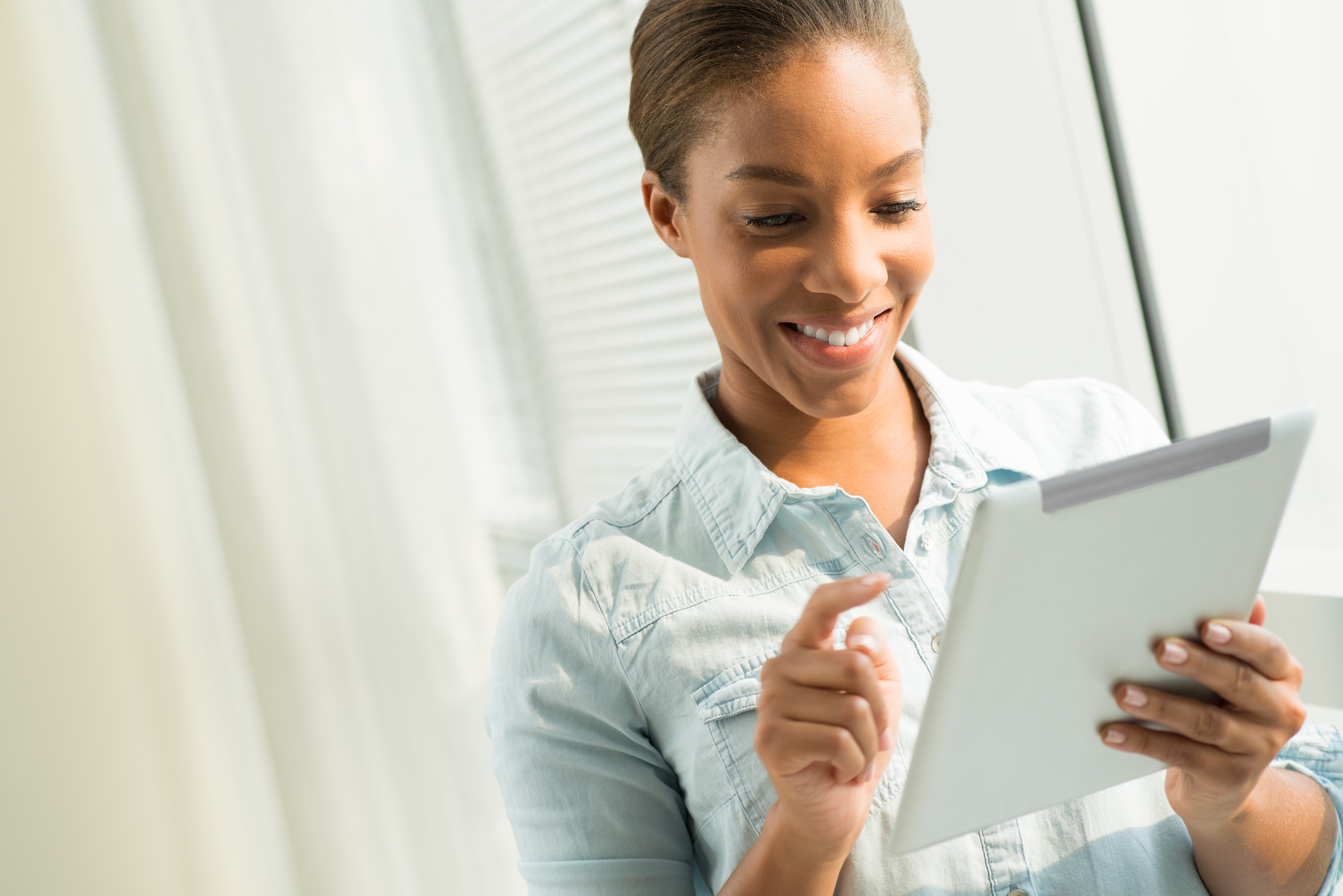 woman using a tablet