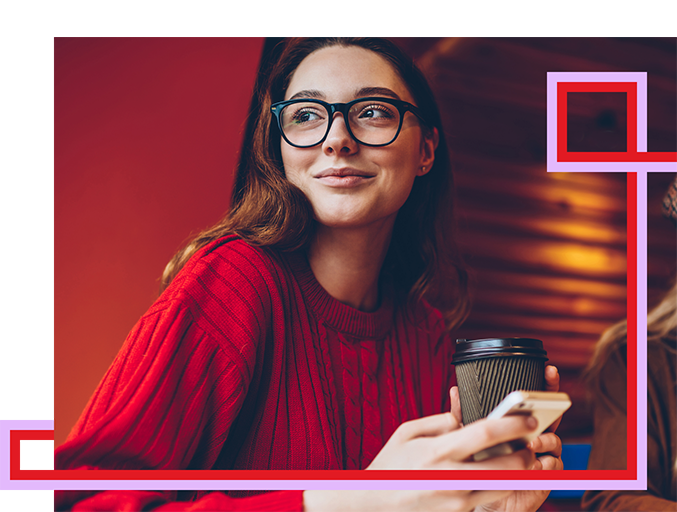 student drinking coffee