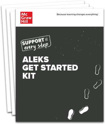 Stack of pages with the title ALEKS Get Started Kit