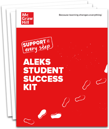 Stack of pages with the title ALEKS Student Success Kit