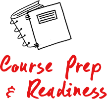Course prep and readiness Sketch of Binder and notebook 