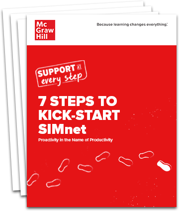 Stack of pages with the title 7 Steps to Kick-Start SIMnet 