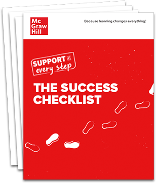 Stack of pages with the title Success Checklist 