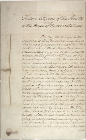 george washington first inaugural address