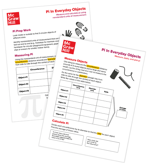Pi in Everyday Objects Worksheets & Games