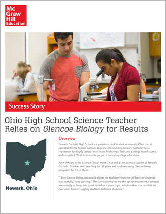 Ohio High School Science Teacher Relies on Glencoe Biology for Results, succes story cover image