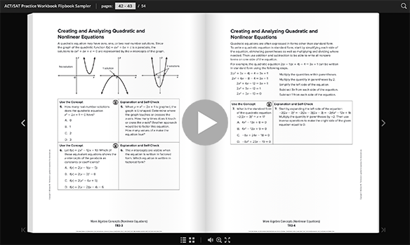 View ACT and SAT Math Practice samplers