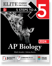 5 Steps to a 5 cover image for AP Biology Elite guide