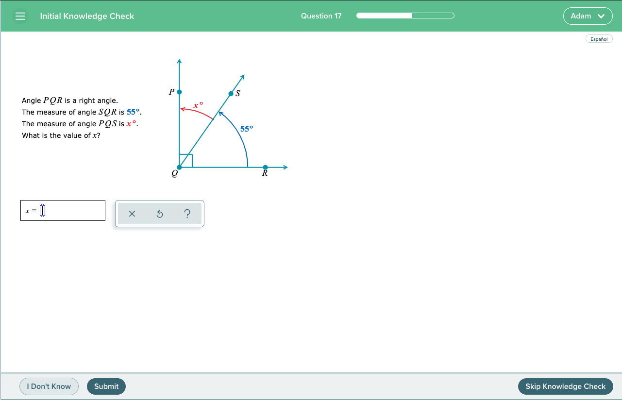 Initial Knowledge Check graph example