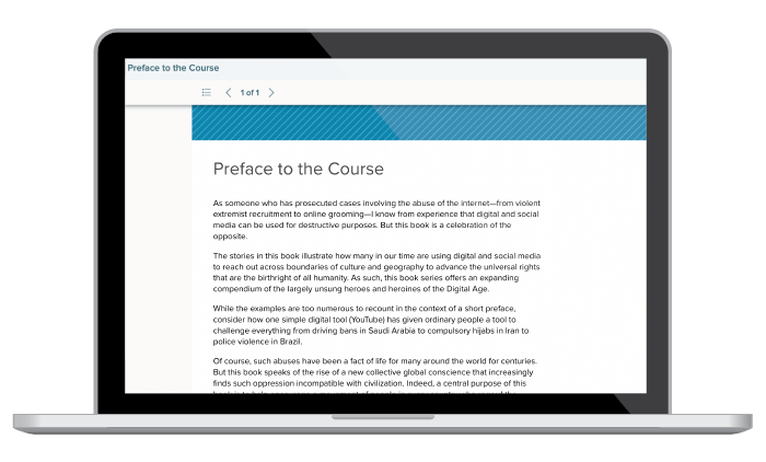 Preface to the course shown on a laptop screen