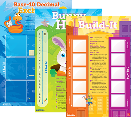 Classroom Game Kit activity examples, Base-10 Decimal and Build-it