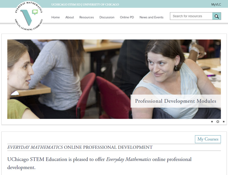 Everyday Mathematics Online Professional Development screesnhot