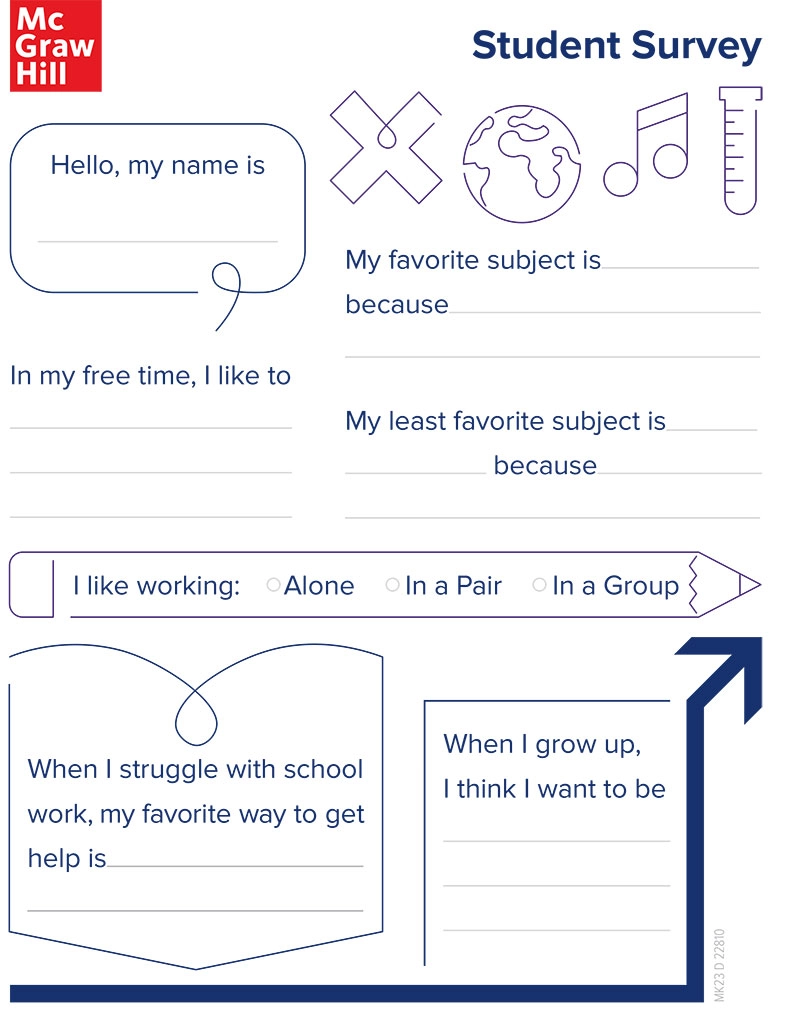 All About Me Worksheet Middle School