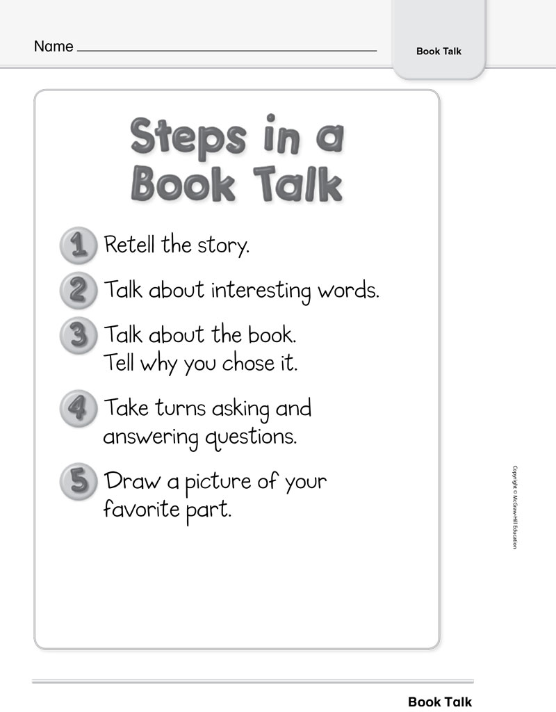 Steps in a Book Talk Handout