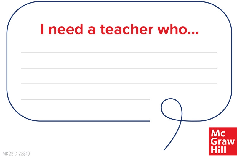 I need a teacher who... Worksheet