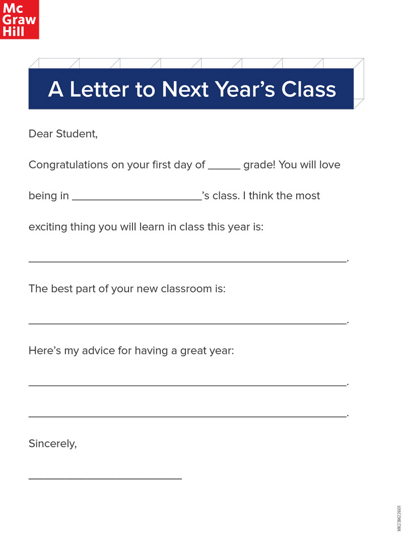 A Letter to Next Year's Class