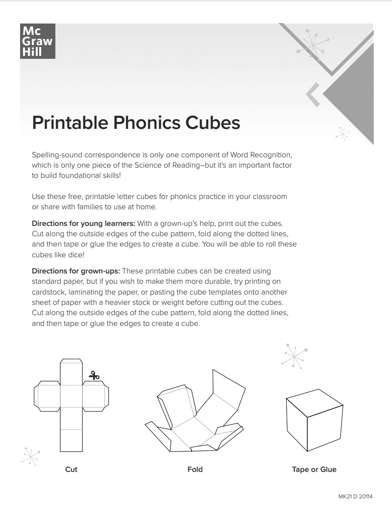Phonics Cube Activity