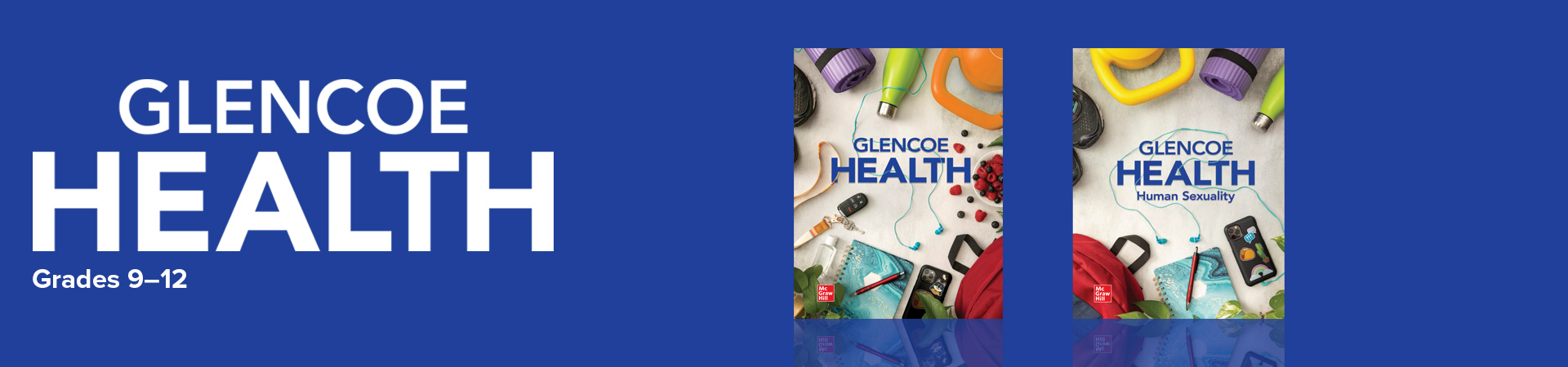Glencoe Health logo and covers