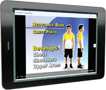 Resistance Band Chest Press on tablet