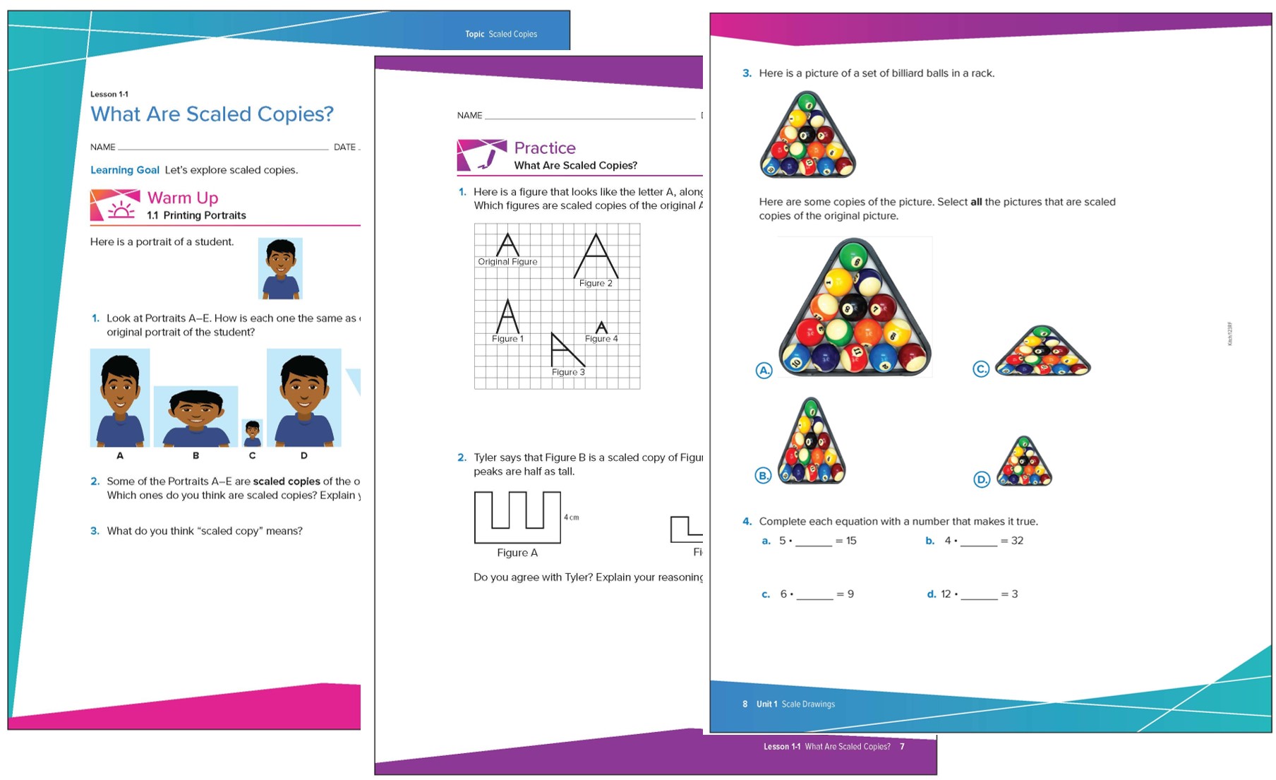 Lesson example worksheet, What Are Scaled Copies