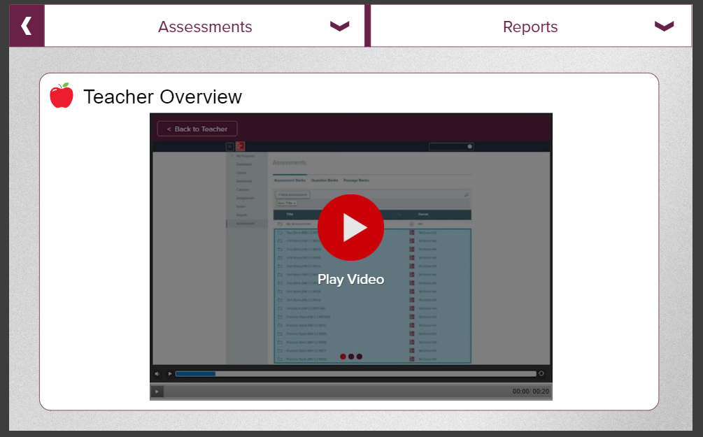 Assessment and Reports video