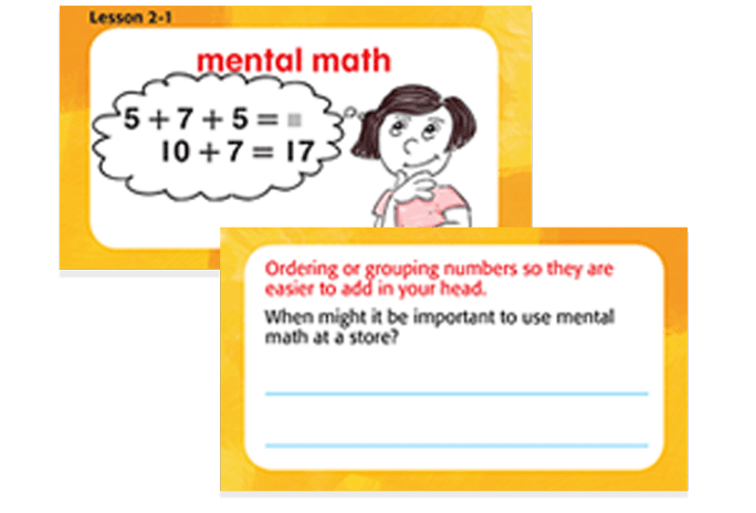 My Math Vocabulary Cards Mental Math