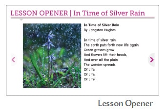 Lesson Opener, In Time of Silver Rain example