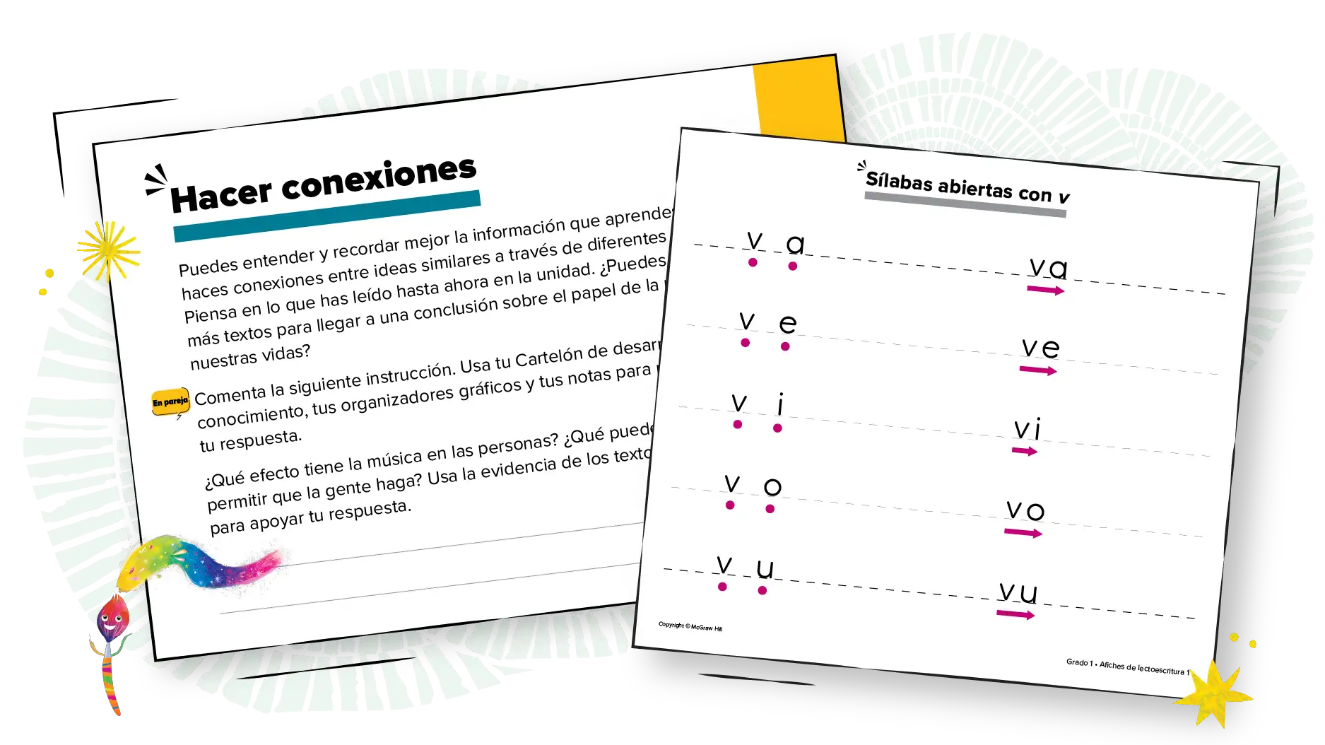 A table describes different lesson types throughout  Emerge! California.  